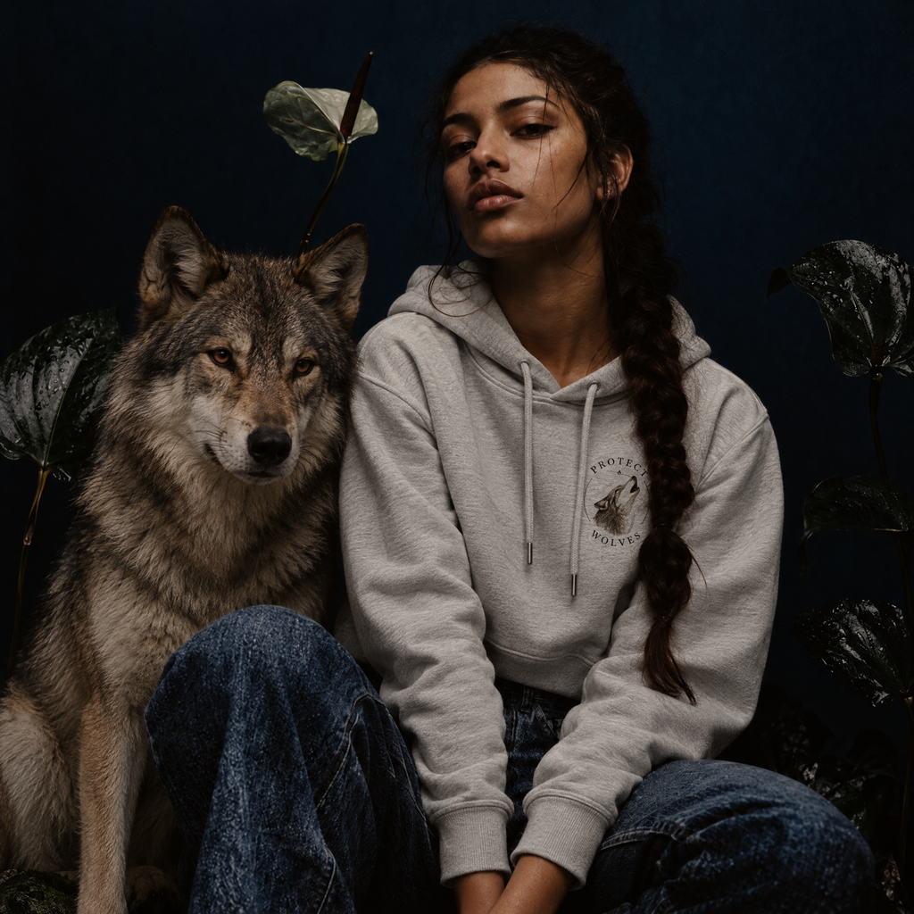 Women's Protect Wolves Cropped Hoodie